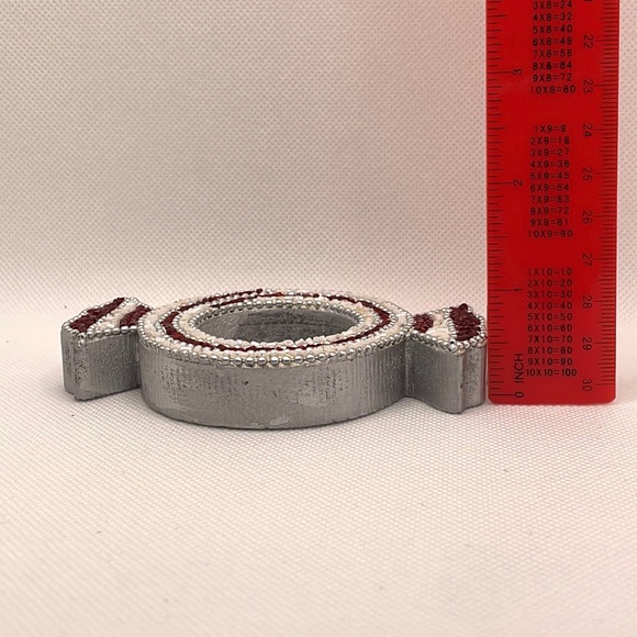 Pier 1 Import Beaded Peppermint Candy Design Tea light Holder - Picture 4 of 4